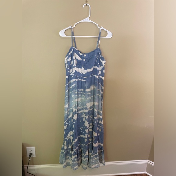 KNOX ROSE women’s blue tie dye maxi dress, Sz M, fitted top and flowy bottom - Picture 6 of 6